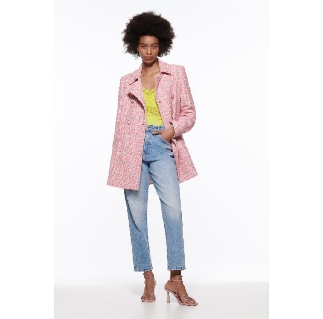 新品未使用❁ZARA ツイード ナポレオン ジャケット くるみボタン ピンク