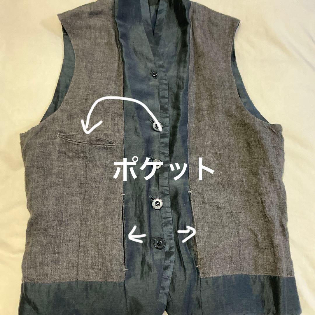 Vlas Blomme リバーシブルジレ　リネン　シルク