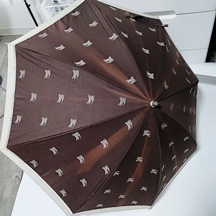 訳あり　バーバリー　長傘　晴雨兼用　ホースマーク　騎兵　ブラウン　竹製ハンドル