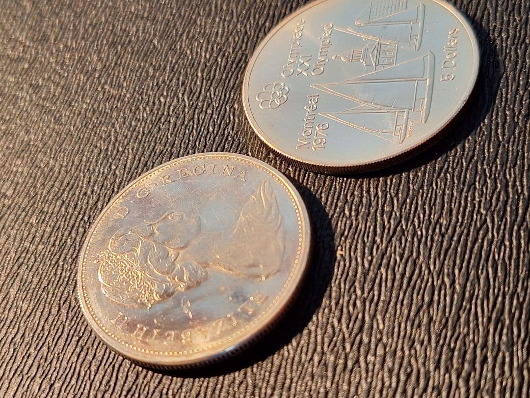 カナダモントリオール1976年５ドル銀貨 カナダ1965年dollar 銀貨