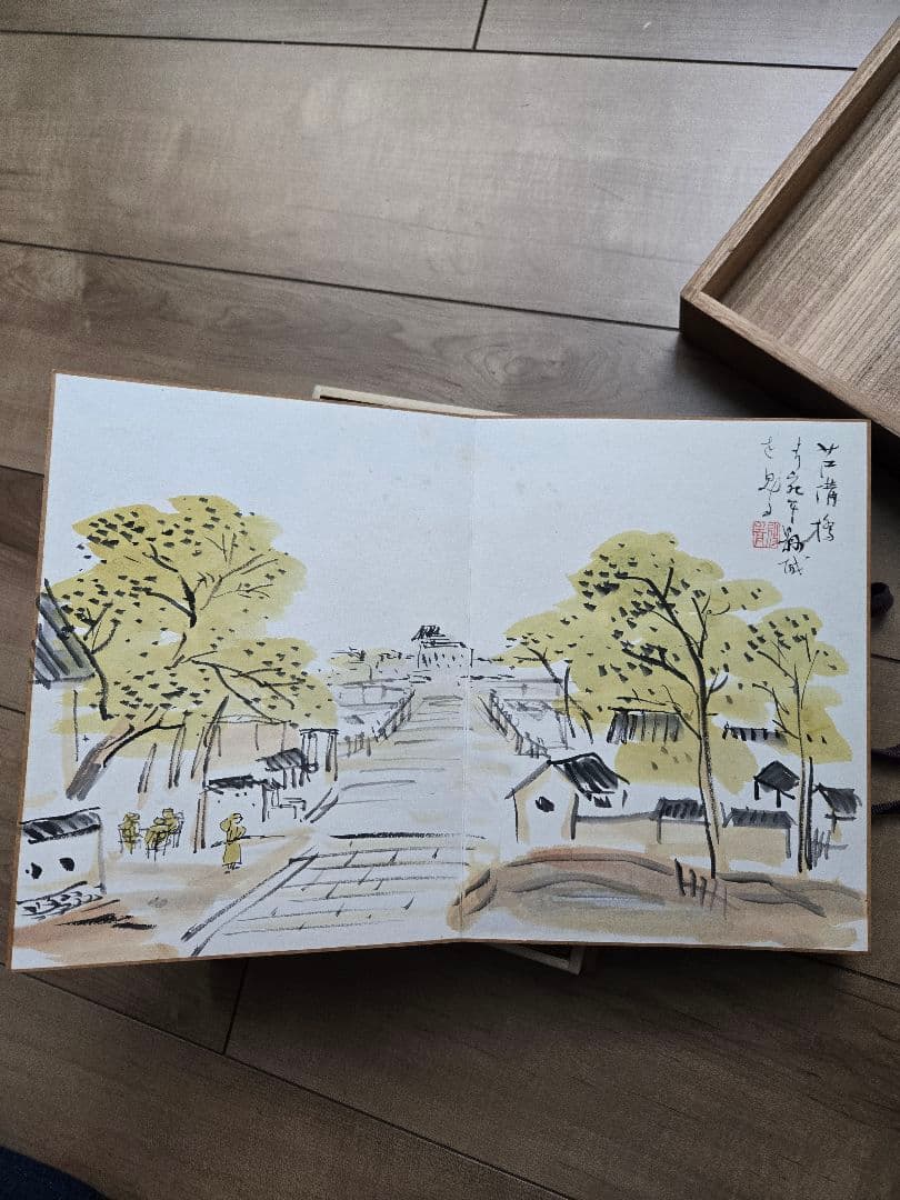 従軍画家肉筆　「北支戦績」　画帳　中国戦前風景　日本軍　昭和13年