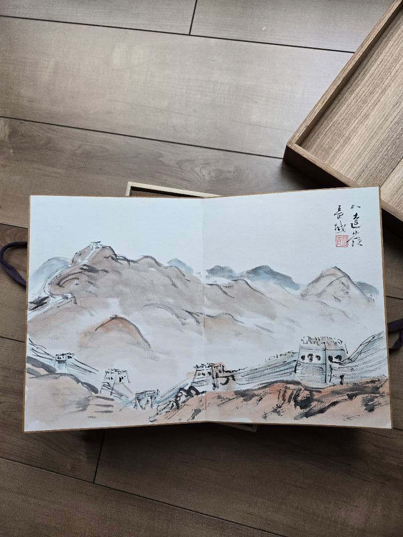 従軍画家肉筆　「北支戦績」　画帳　中国戦前風景　日本軍　昭和13年