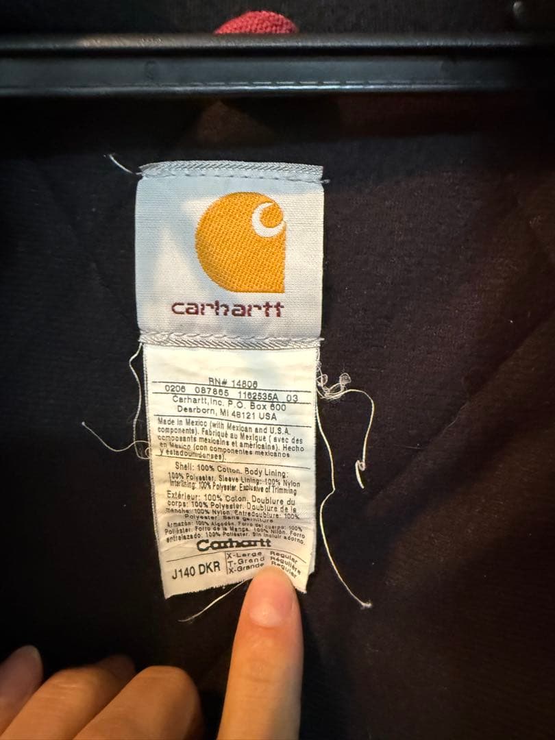 Carhartt J140 DKR 赤 フード付きジャケット