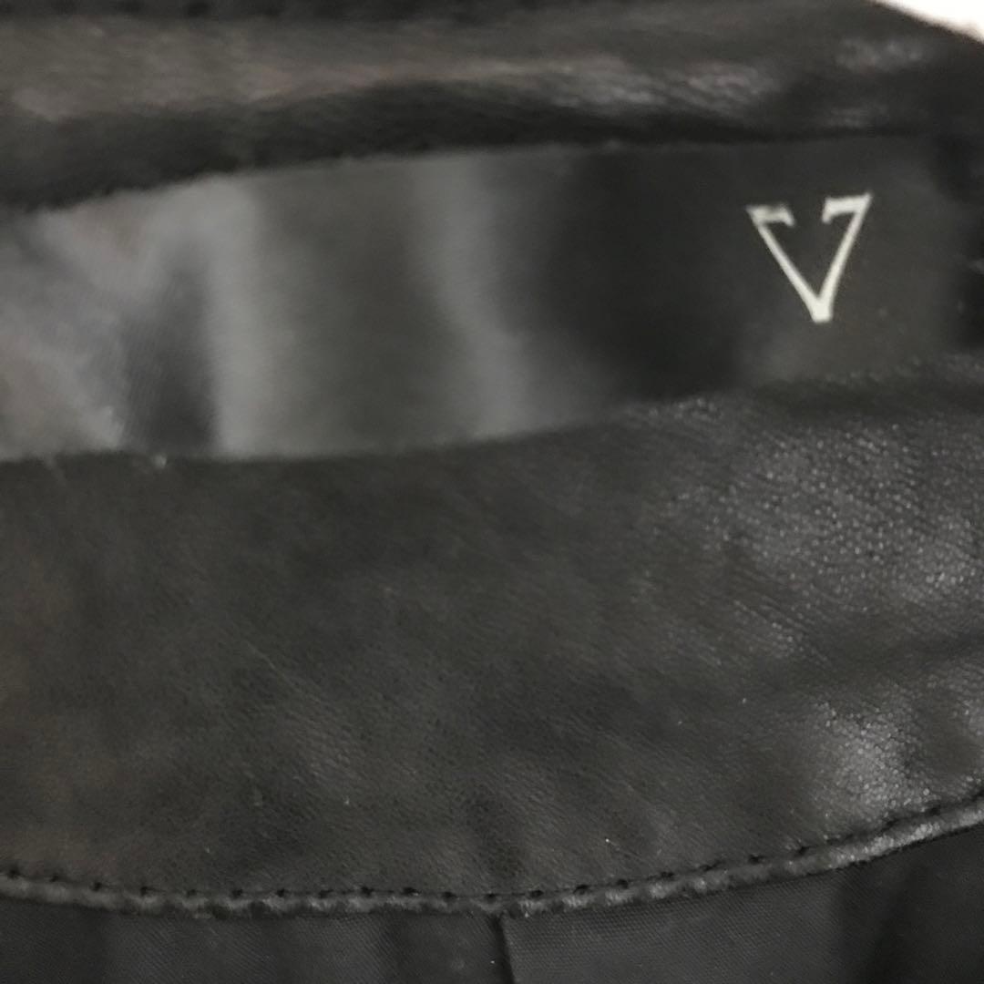 Varde77 ブラックレザーライダースジャケット M