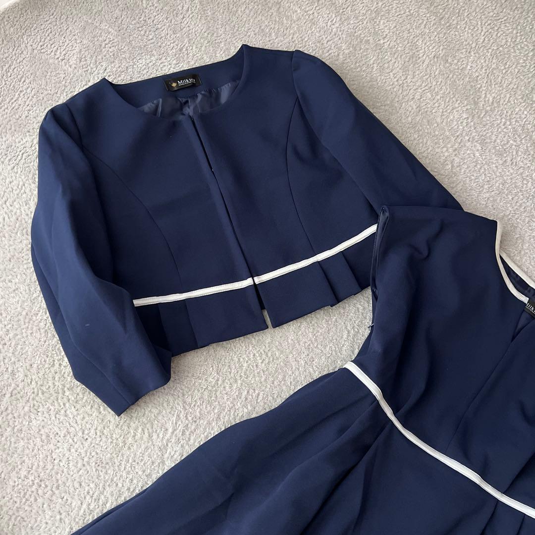 美品✨授乳服　マタニティ　Milk tea ネイビー ワンピーススーツM