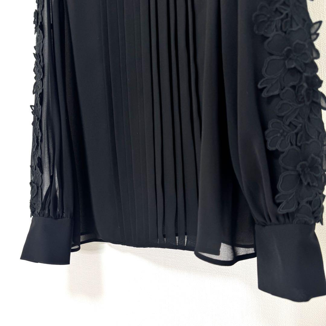 ✨定価¥31,900✨アナイ シフォンレース パフスリーブ ブラウス ブラック