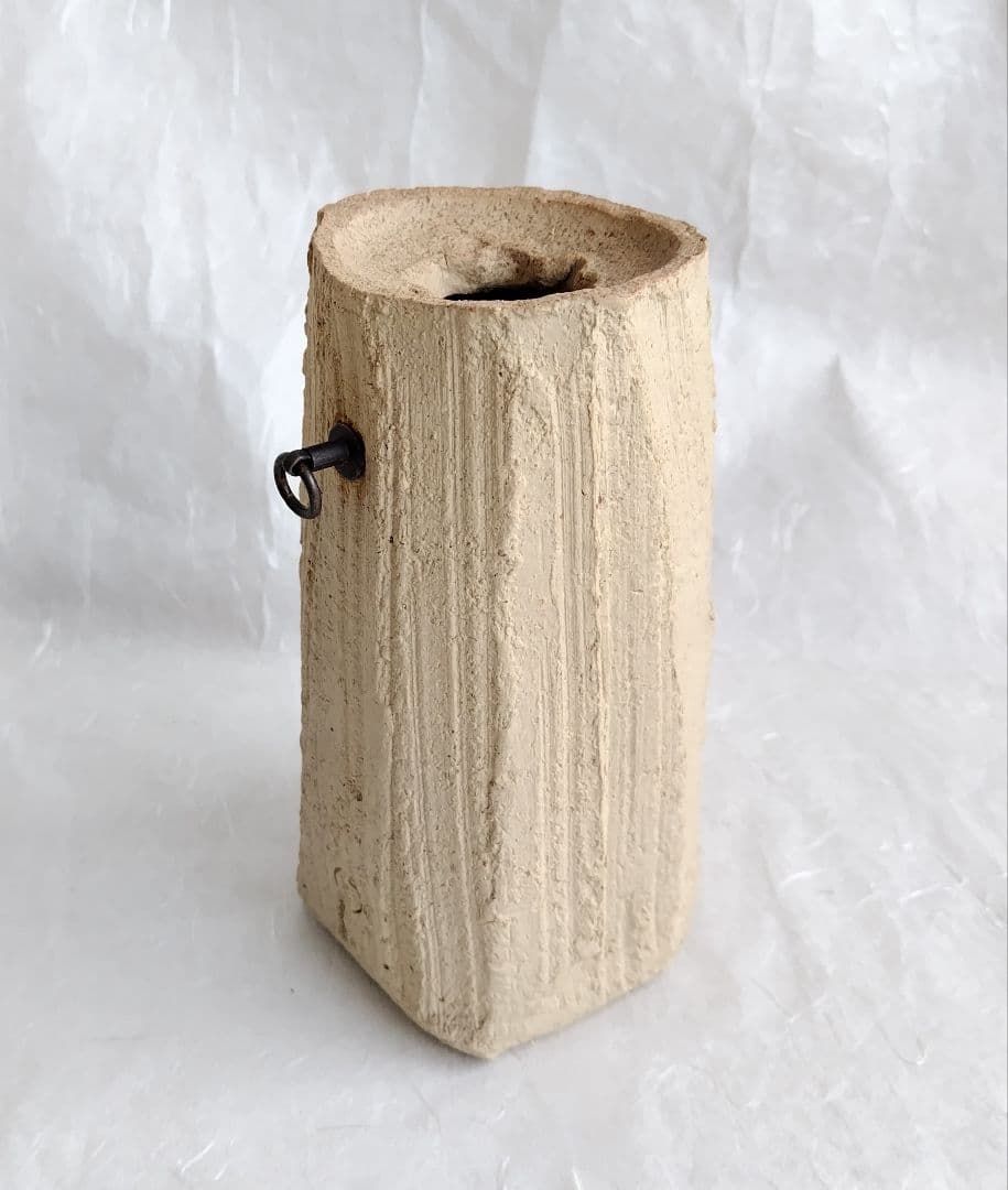 備前白泥彩花入(掛花兼用) 未使用 新品同様