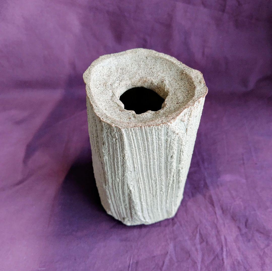 備前白泥彩花入(掛花兼用) 未使用 新品同様