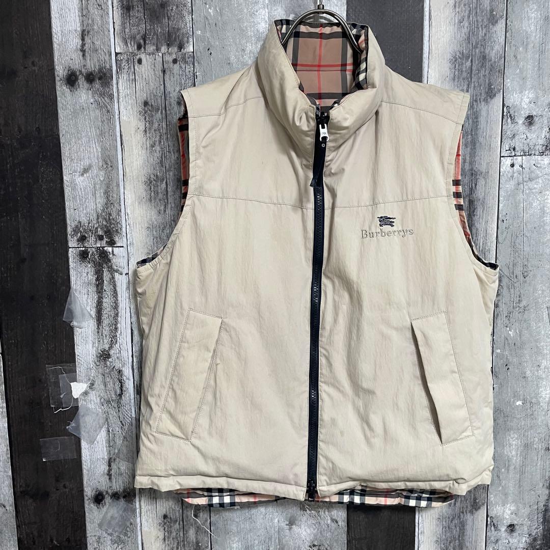 Burberry バーバリー ノバチェック柄 リバーシブル ダウン ベスト M