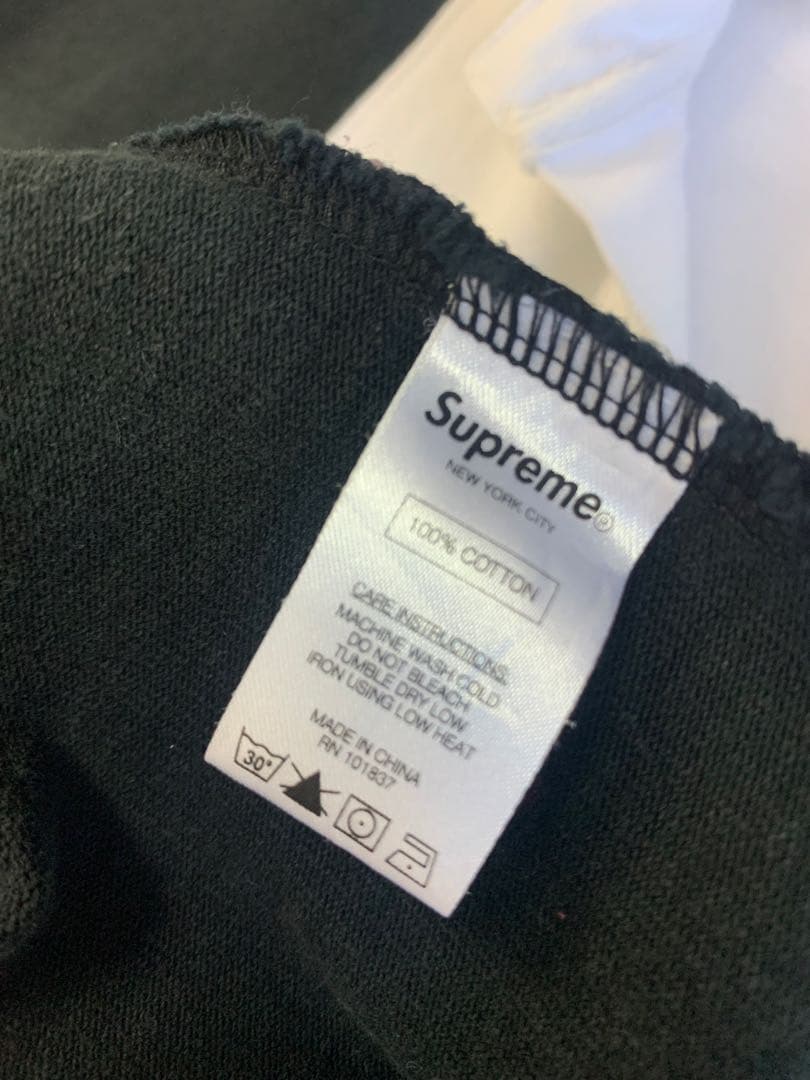 Supreme ラガーシャツ ボーダー 切替デザイン ブラック×ホワイト ／M