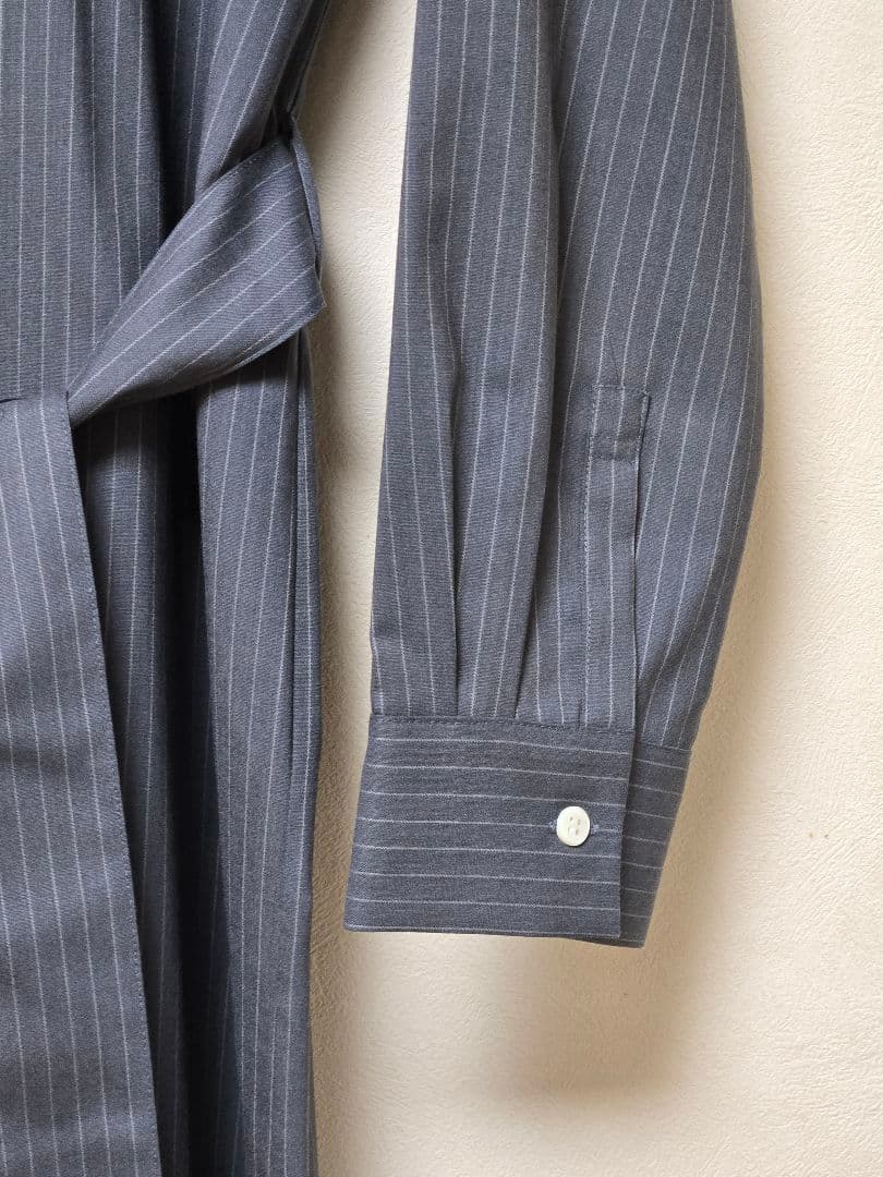 【現行品】メーカーズシャツ鎌倉 シャツワンピース ストレッチウール グレー未使用