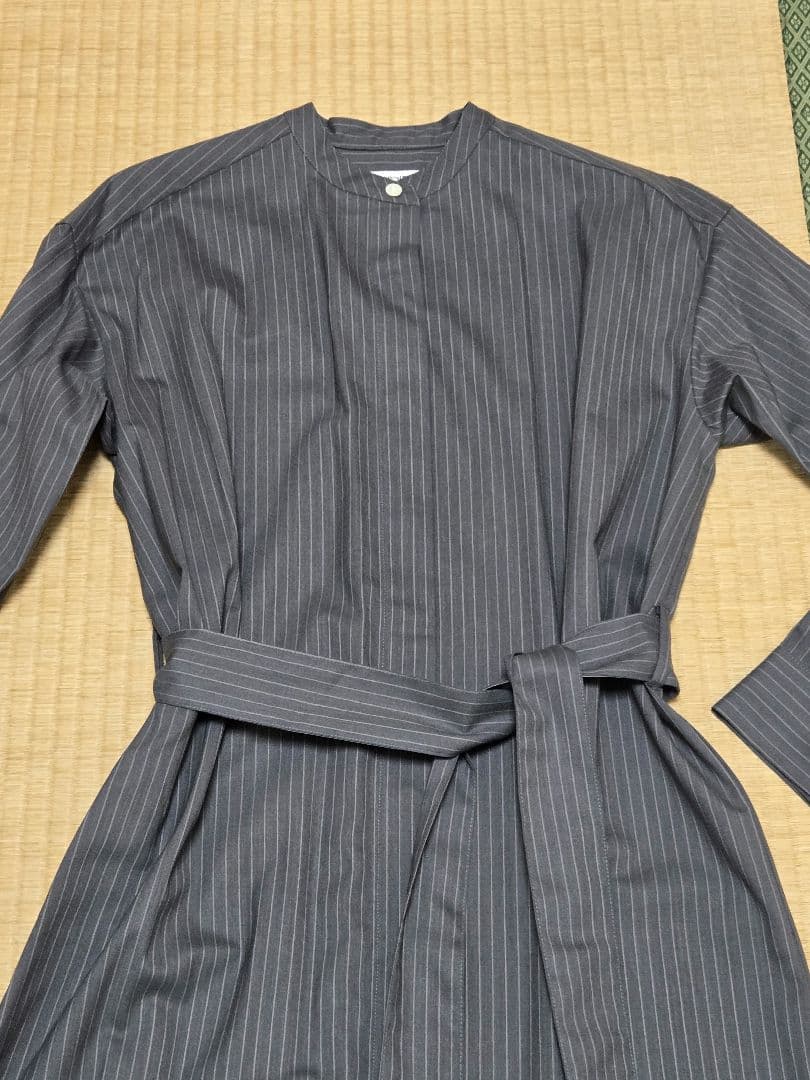 【現行品】メーカーズシャツ鎌倉 シャツワンピース ストレッチウール グレー未使用