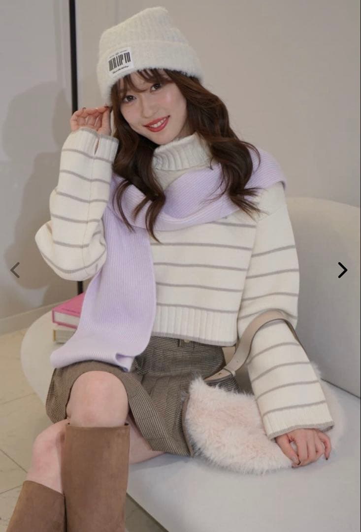 ハーリップトゥBoucle Knit Cap（ecru）