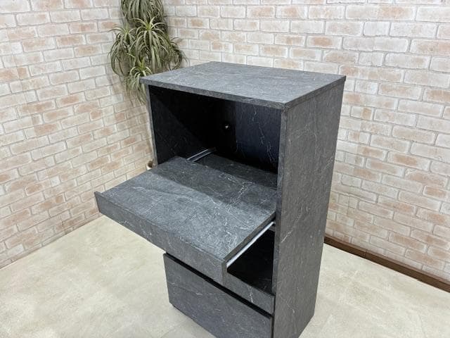 レンジ台　キッチン　収納　BK　引き戸　新品