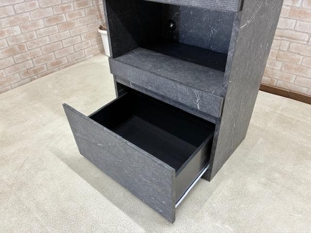 レンジ台　キッチン　収納　BK　引き戸　新品