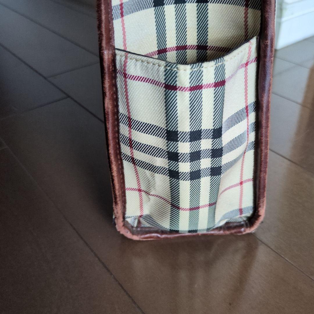 ♦️BURBERRY バーバリーノバチェック トートバッグ レザー＆キャンバス