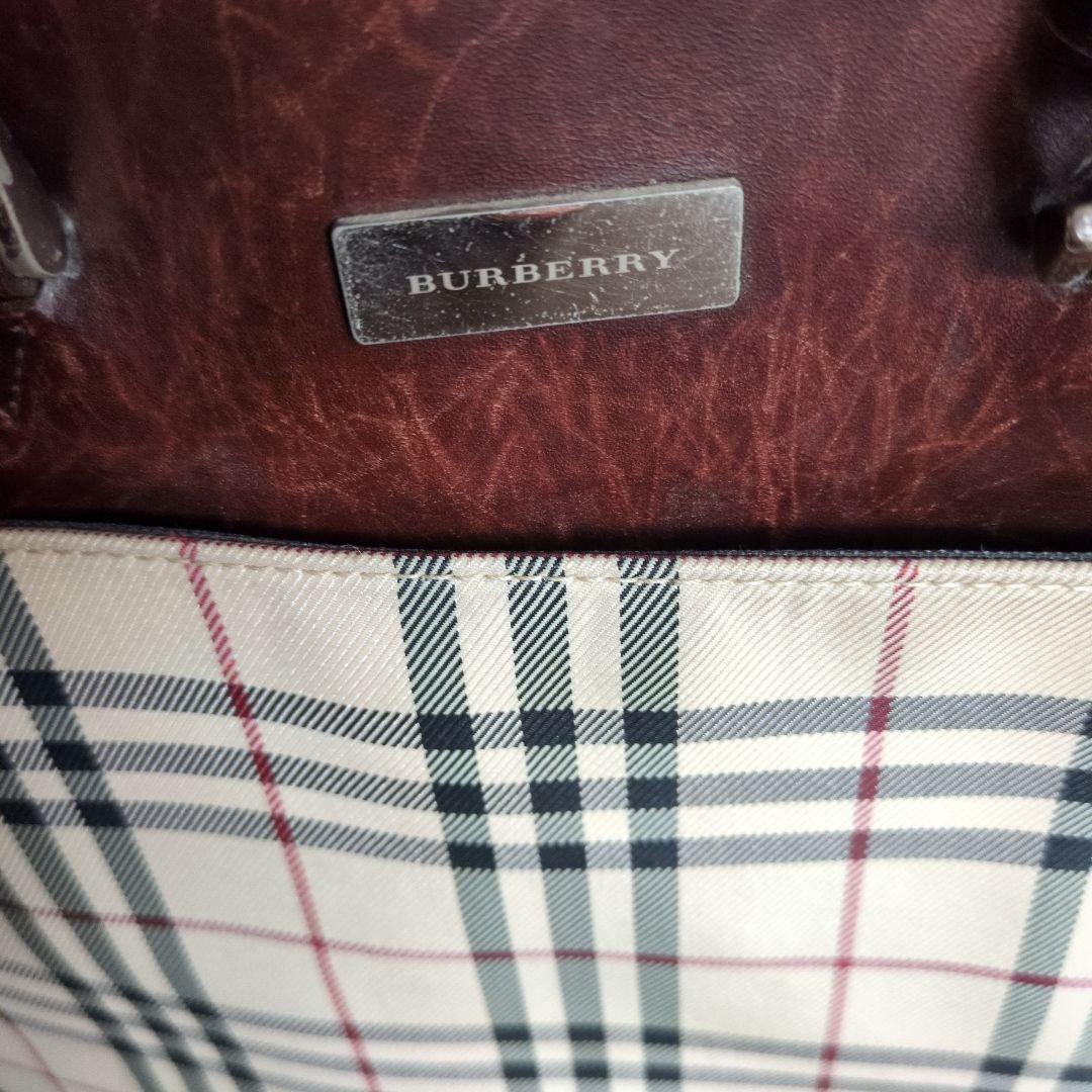 ♦️BURBERRY バーバリーノバチェック トートバッグ レザー＆キャンバス