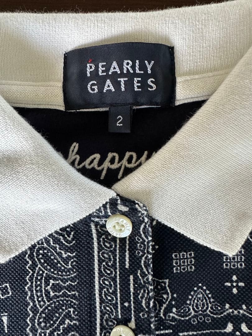 大サイズPEARLY GATES☆バンナダナ柄 半袖ポロシャツ☆サイズ2