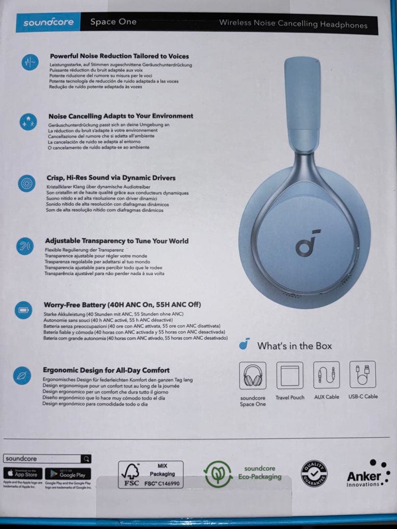 -x-　 Anker Soundcore スペースワン ブルー