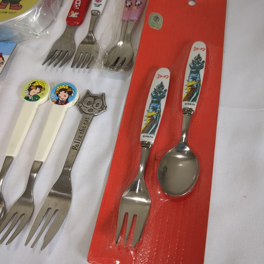 昭和レトロ キャラクター アルミお弁当箱 8個 スプーン フォーク まとめ売り