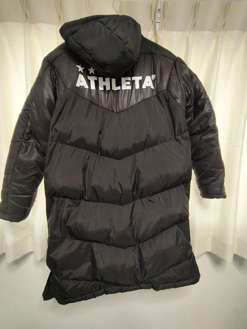 ATHLETA ベンチコート ブラック フード付き　size o