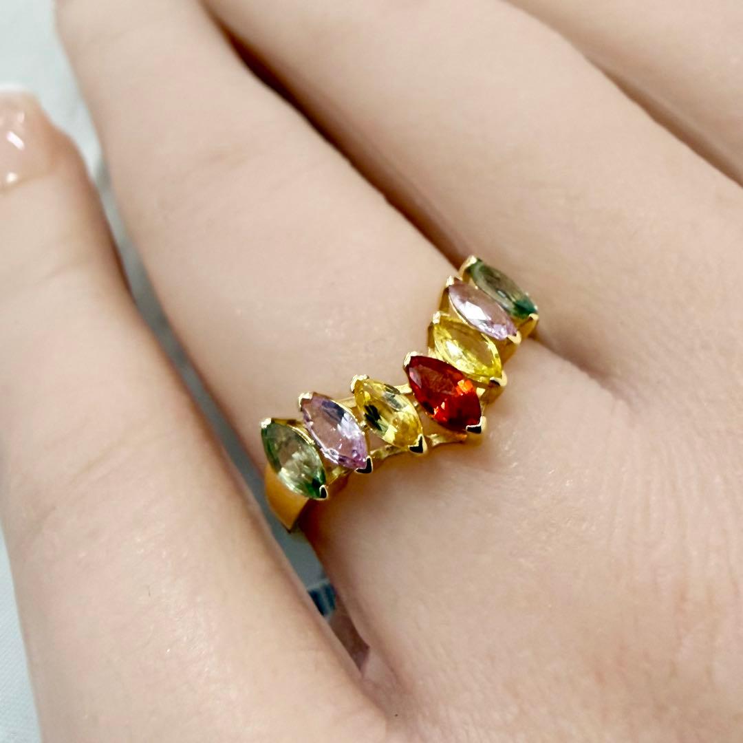 K18 マルチサファイア 1.20ct リング 12号 1.63g 新品未使用