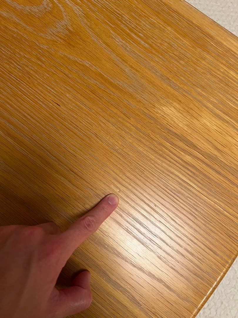 完成品ナラ材 リビングローテーブル 角が丸