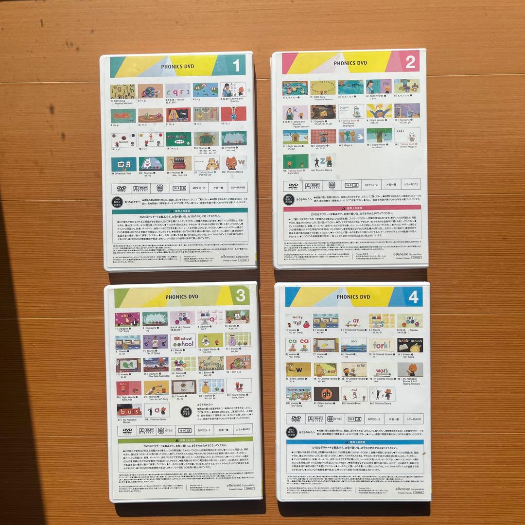 ワールドワイドキッズ　フォニックス DVD1～4 巻セット