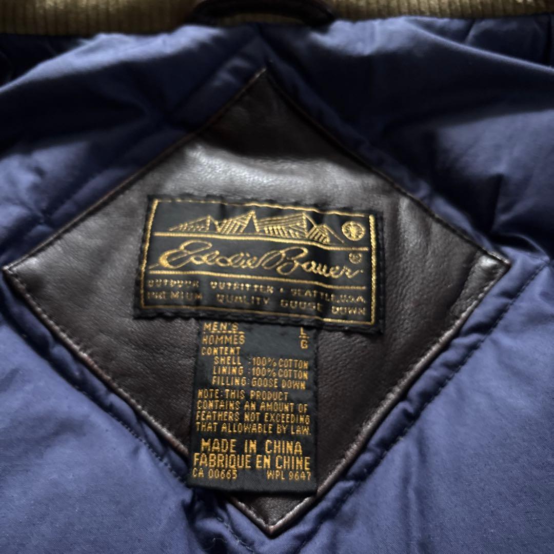 名作　80s Eddie Bauer 黒タグ　ダウンベスト　L vintage