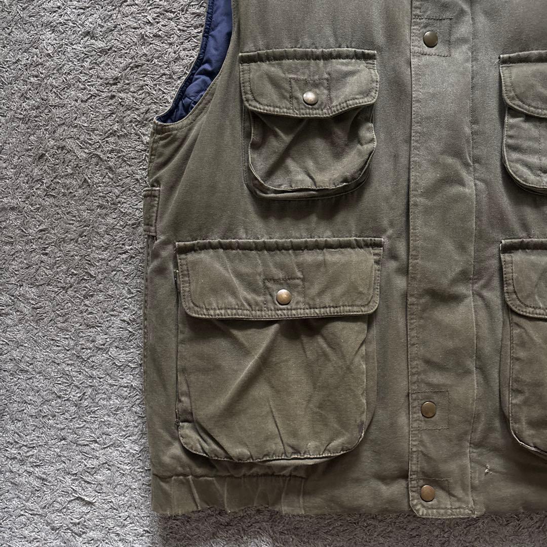 名作　80s Eddie Bauer 黒タグ　ダウンベスト　L vintage