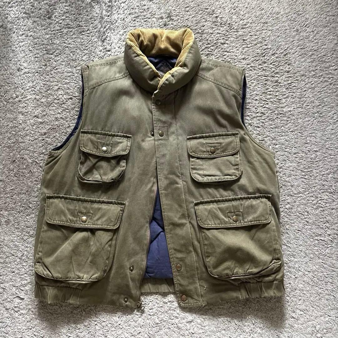 名作　80s Eddie Bauer 黒タグ　ダウンベスト　L vintage