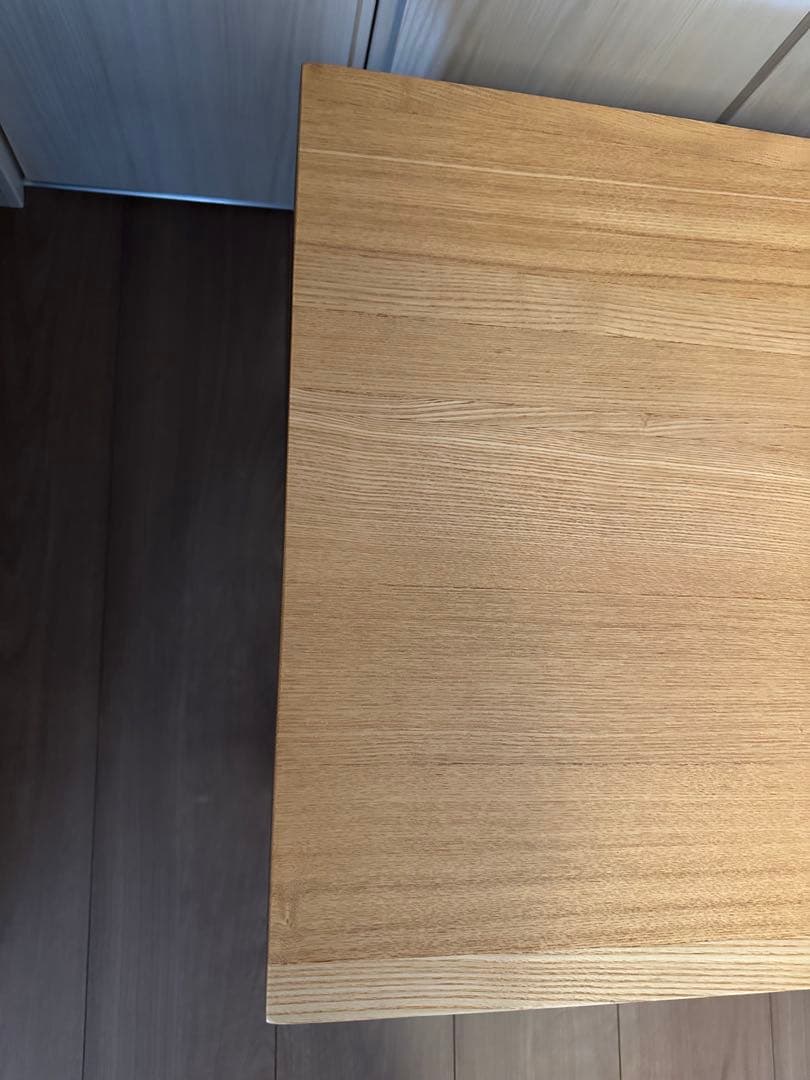 【良品】MUJI 無印良品 木製 ローテーブル タモ材 引出し付き 廃盤品