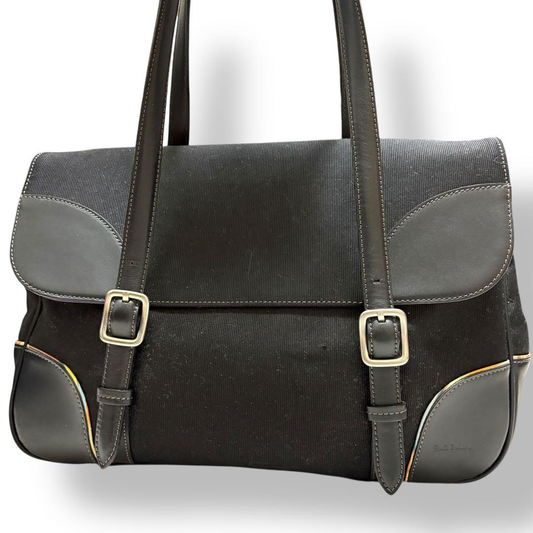 極美品✨　ポールスミス　ビジネスバッグ　トート　ブラック　マルチストライプ
