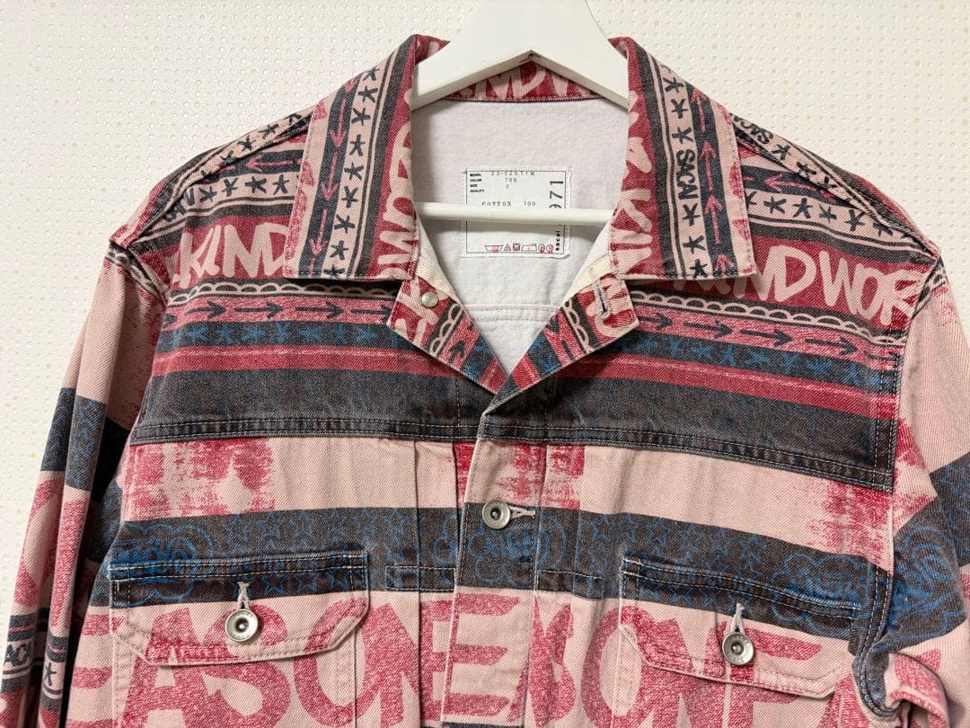 sacai x Eric Hazeプリント デニム ジャケット サイズ3