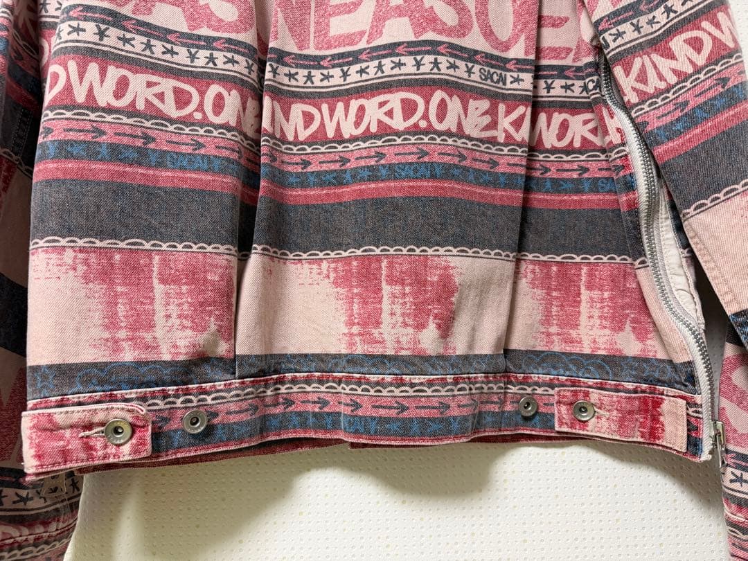 sacai x Eric Hazeプリント デニム ジャケット サイズ3