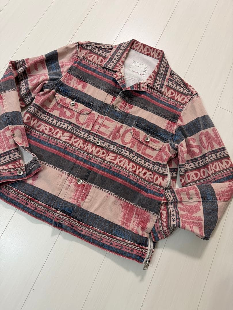 sacai x Eric Hazeプリント デニム ジャケット サイズ3