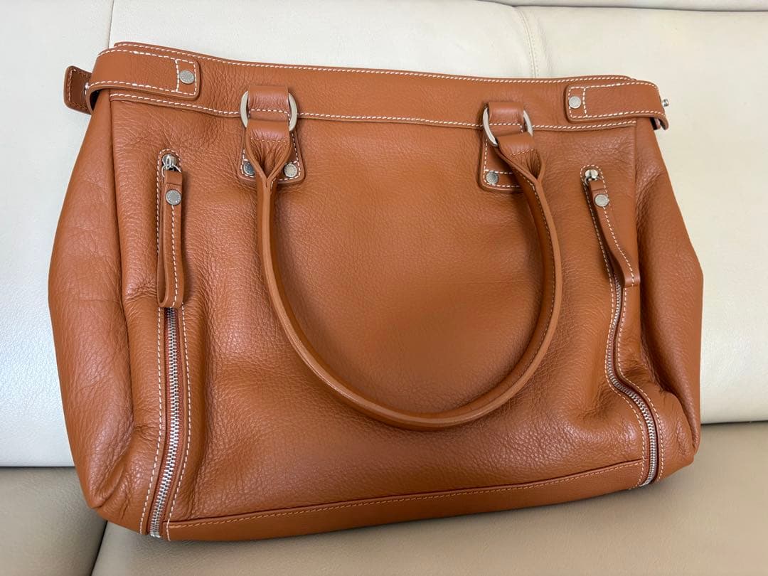 ロンシャン 茶　レザーショルダーバッグ