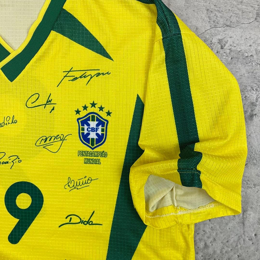 サッカーブラジル代表 #9 スーベニア ゲームシャツ 古着 プリントサイン L