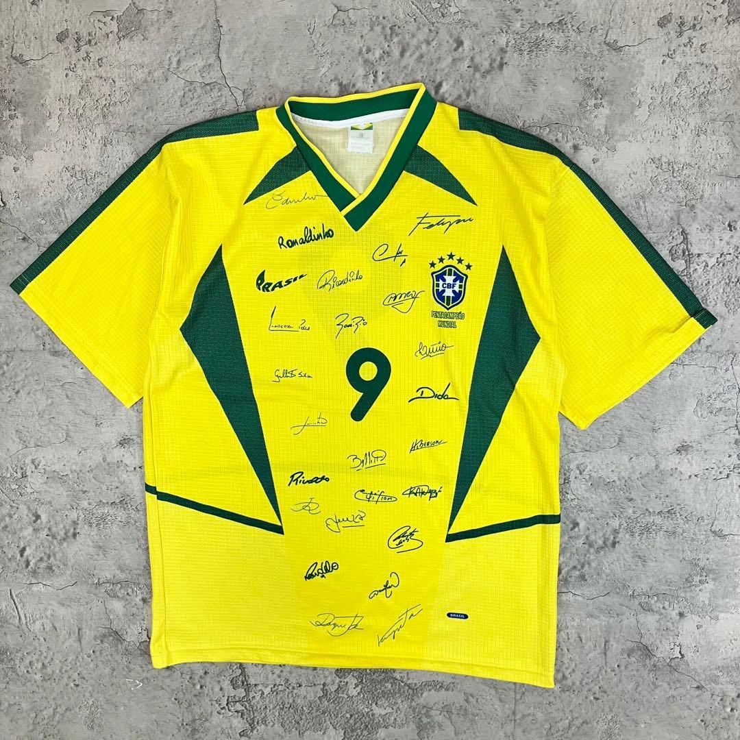 サッカーブラジル代表 #9 スーベニア ゲームシャツ 古着 プリントサイン L