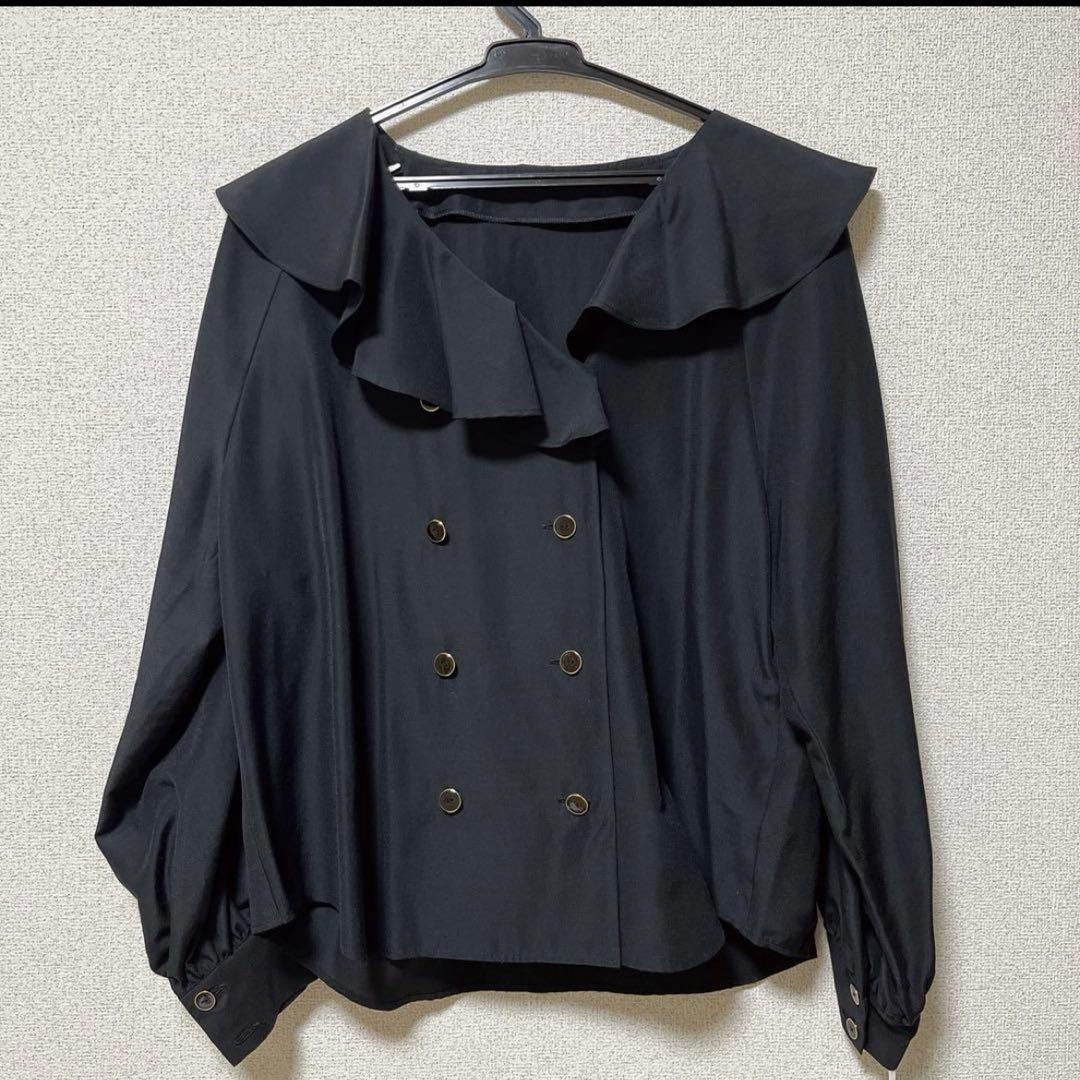 【新品】定価3万　GRACE CONTINENTAL フリルダブルブラウス　黒