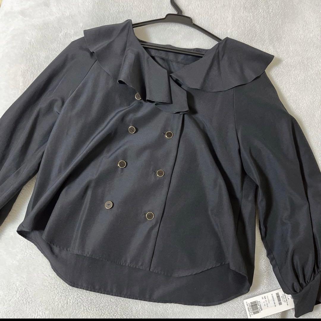 【新品】定価3万　GRACE CONTINENTAL フリルダブルブラウス　黒