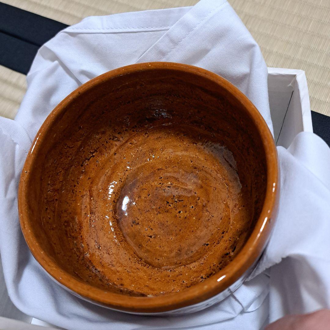 かにゃにゃ　大樋焼茶碗　正絹帯締め、象彦　ウサギ菓子器