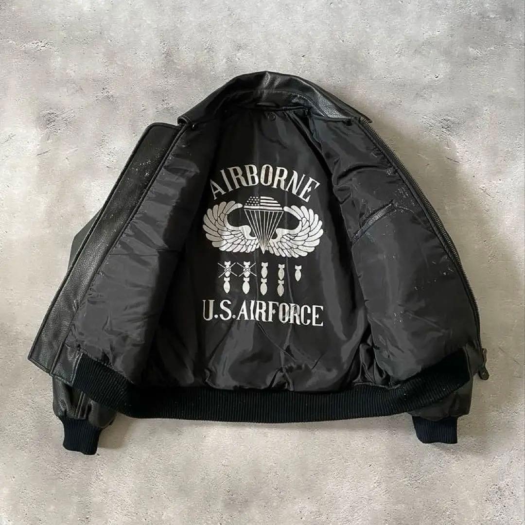 AIRBORNE U.S. AIR FORCE レザーフライトジャケット
