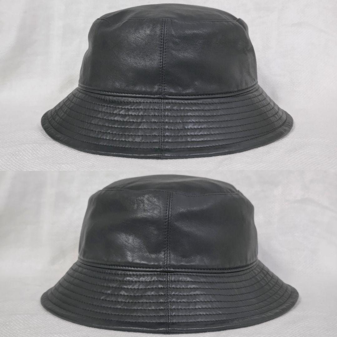 イサムカタヤマバックラッシュBACKLASHレザーバケットハット黒ブラック