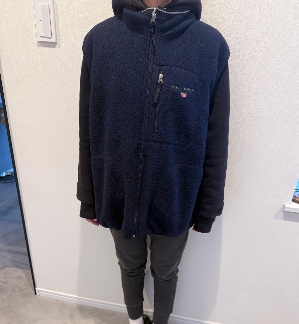美品　POLO SPORT フリースベスト ネイビー