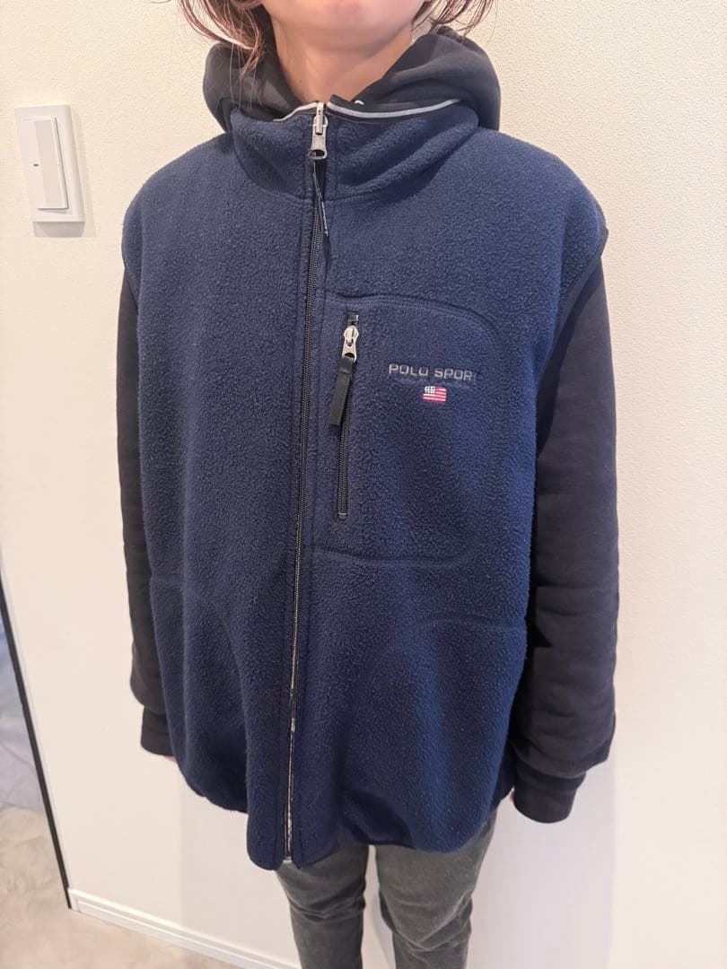 美品　POLO SPORT フリースベスト ネイビー