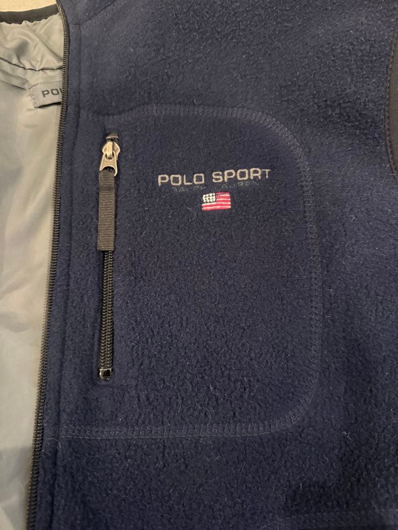 美品　POLO SPORT フリースベスト ネイビー
