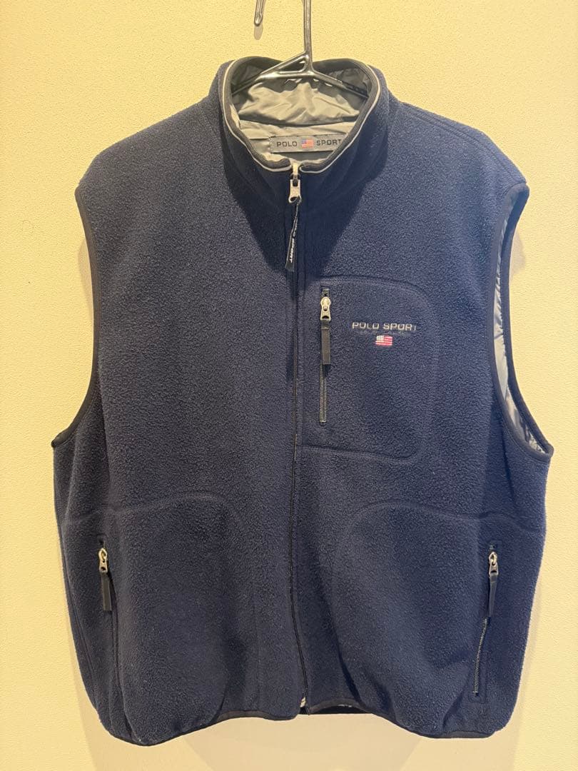 美品　POLO SPORT フリースベスト ネイビー