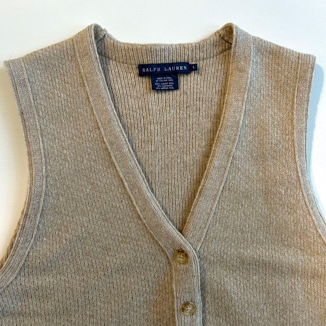 美品✨RALPH LAURENメリノウール×カシミヤ ニットベスト