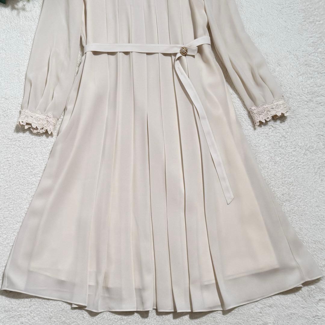 極美品　アナイ　シアードビーレースプリーツワンピース　レース　23SS